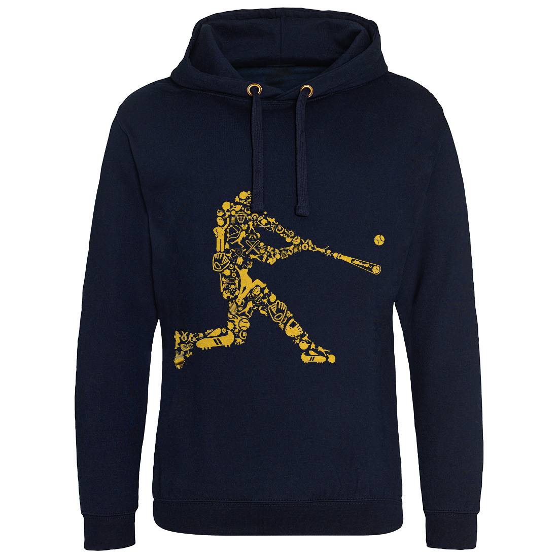 Baseball Player Mens Hoodie Without Pocket Sport B007