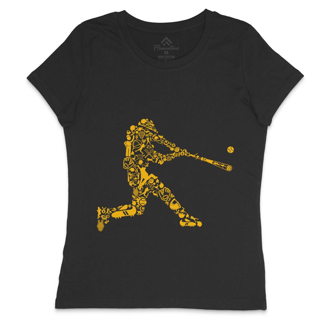 Baseball Player Womens Crew Neck T-Shirt Sport B007