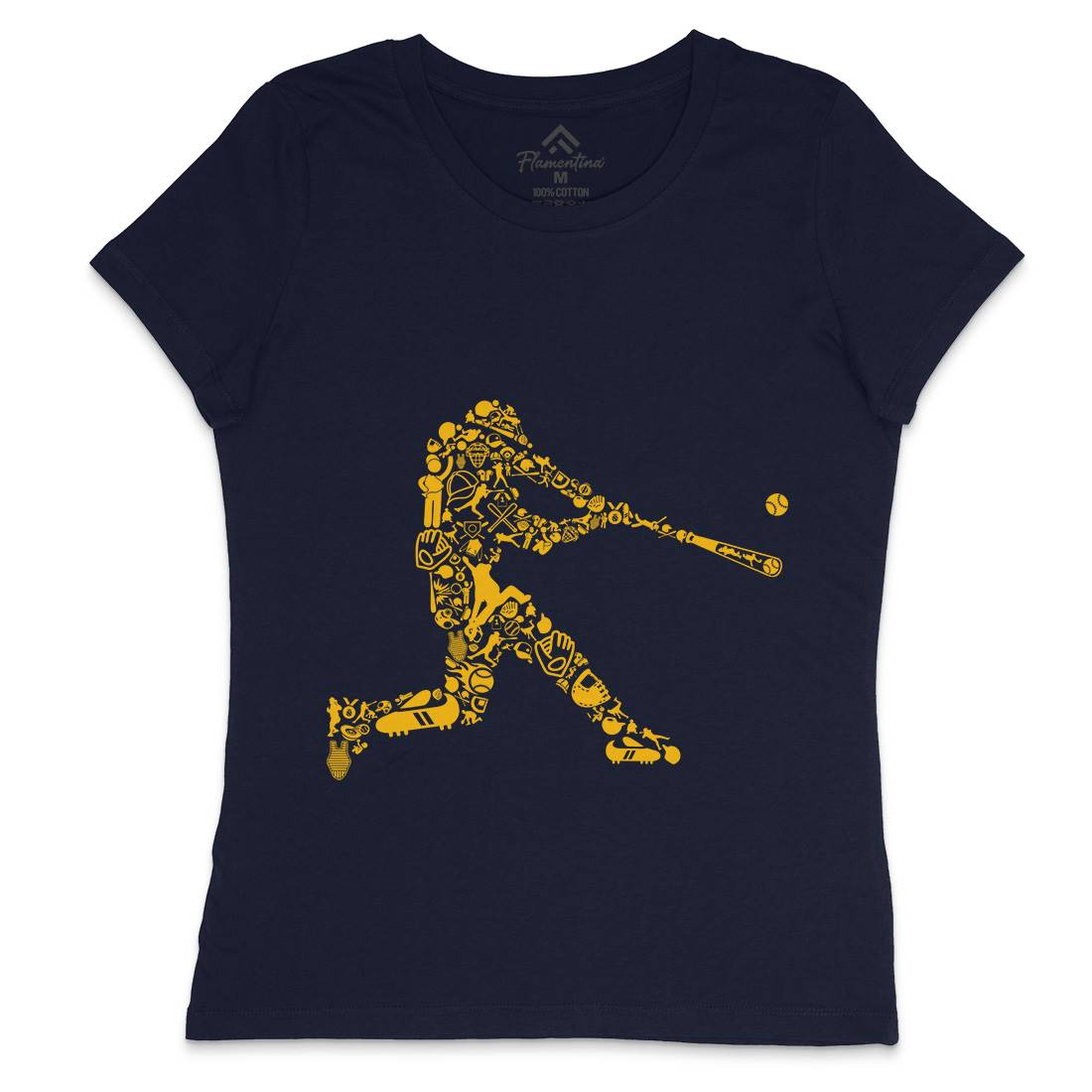 Baseball Player Womens Crew Neck T-Shirt Sport B007