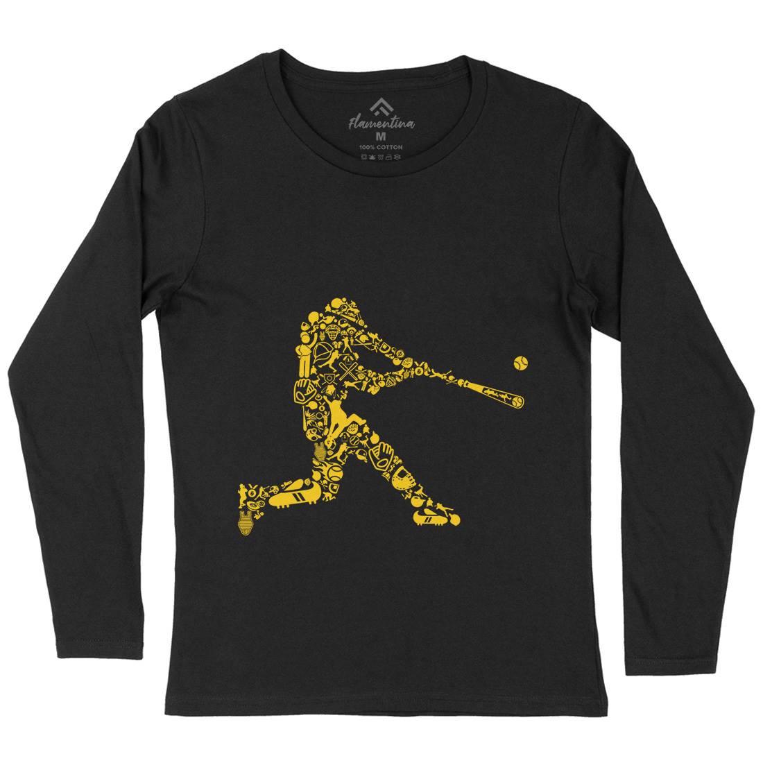 Baseball Player Womens Long Sleeve T-Shirt Sport B007