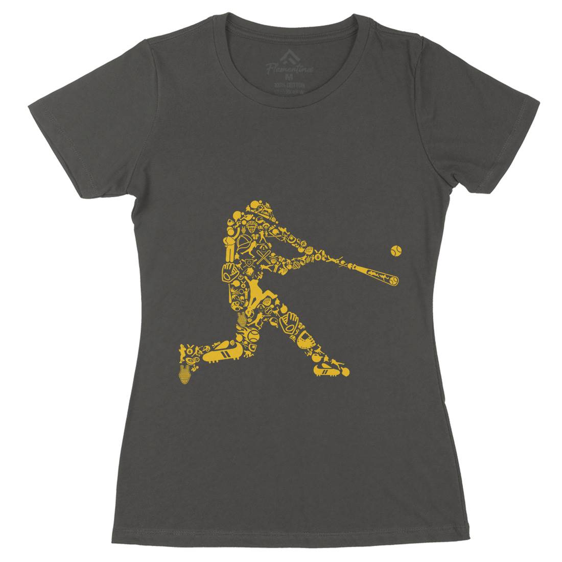Baseball Player Womens Organic Crew Neck T-Shirt Sport B007