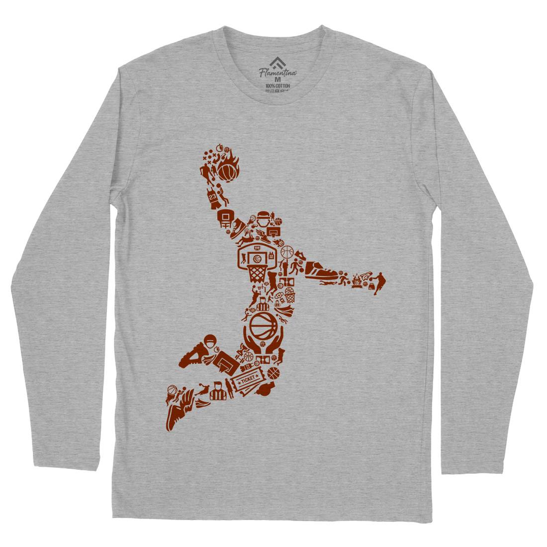 Basketball Player Mens Long Sleeve T-Shirt Sport B008