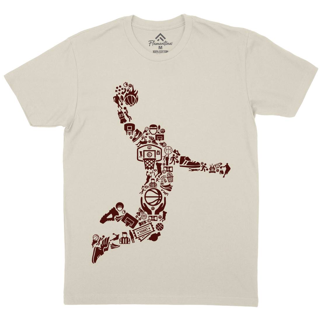 Basketball Player Mens Organic Crew Neck T-Shirt Sport B008