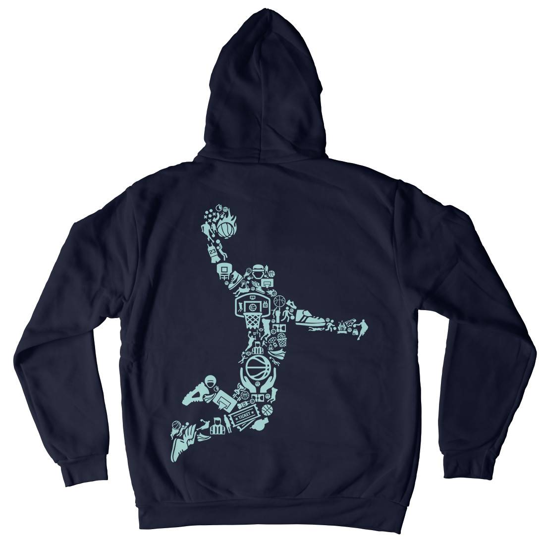 Basketball Player Mens Hoodie With Pocket Sport B008