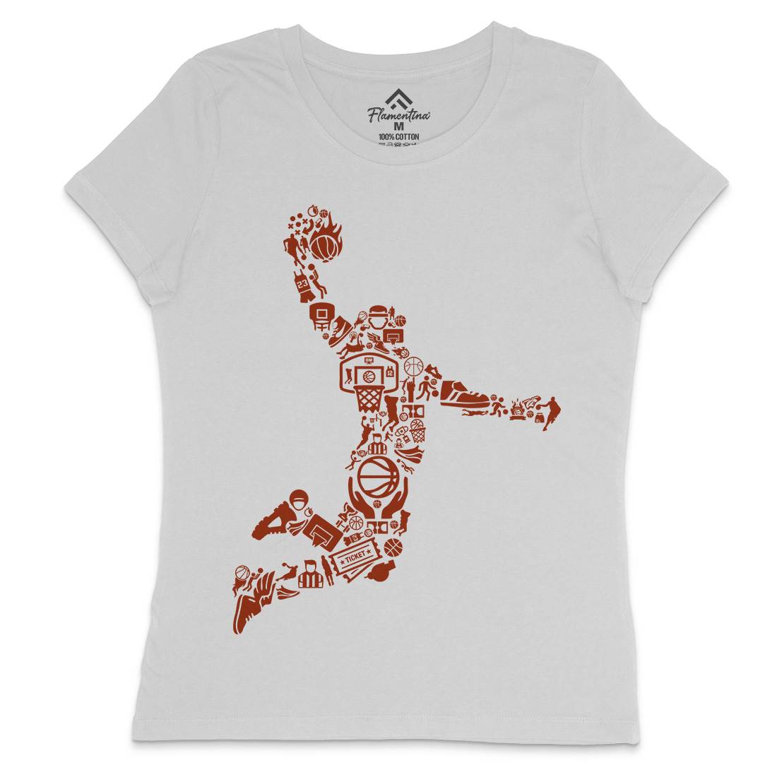 Basketball Player Womens Crew Neck T-Shirt Sport B008
