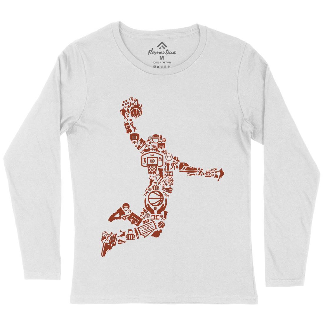 Basketball Player Womens Long Sleeve T-Shirt Sport B008