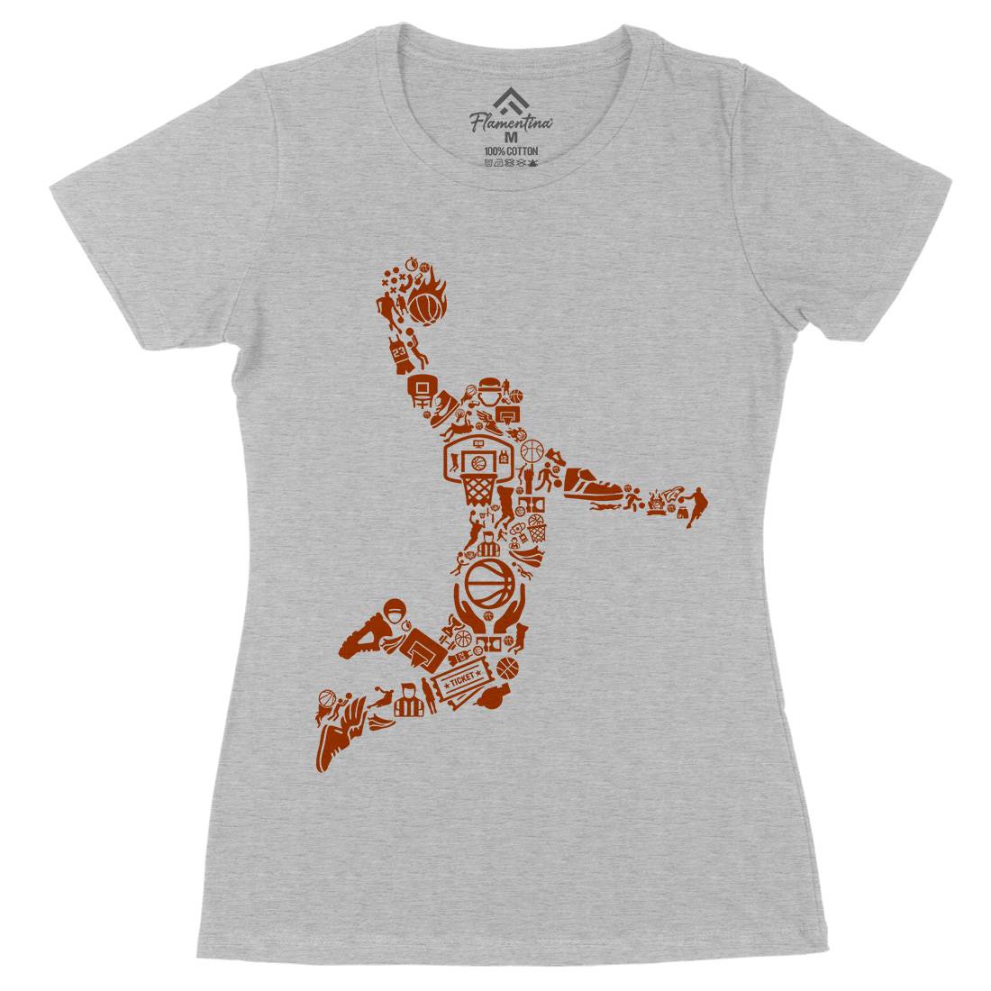 Basketball Player Womens Organic Crew Neck T-Shirt Sport B008