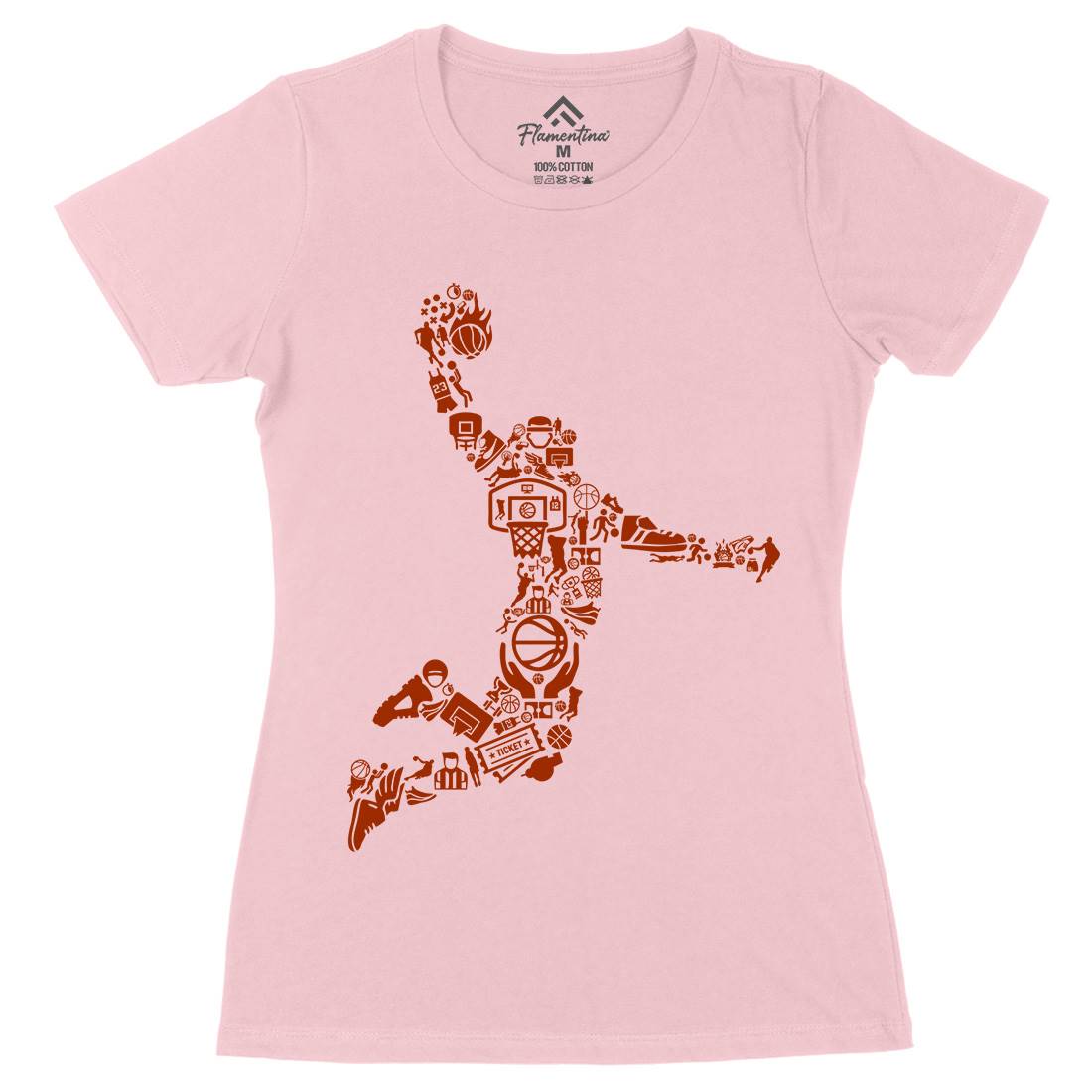 Basketball Player Womens Organic Crew Neck T-Shirt Sport B008