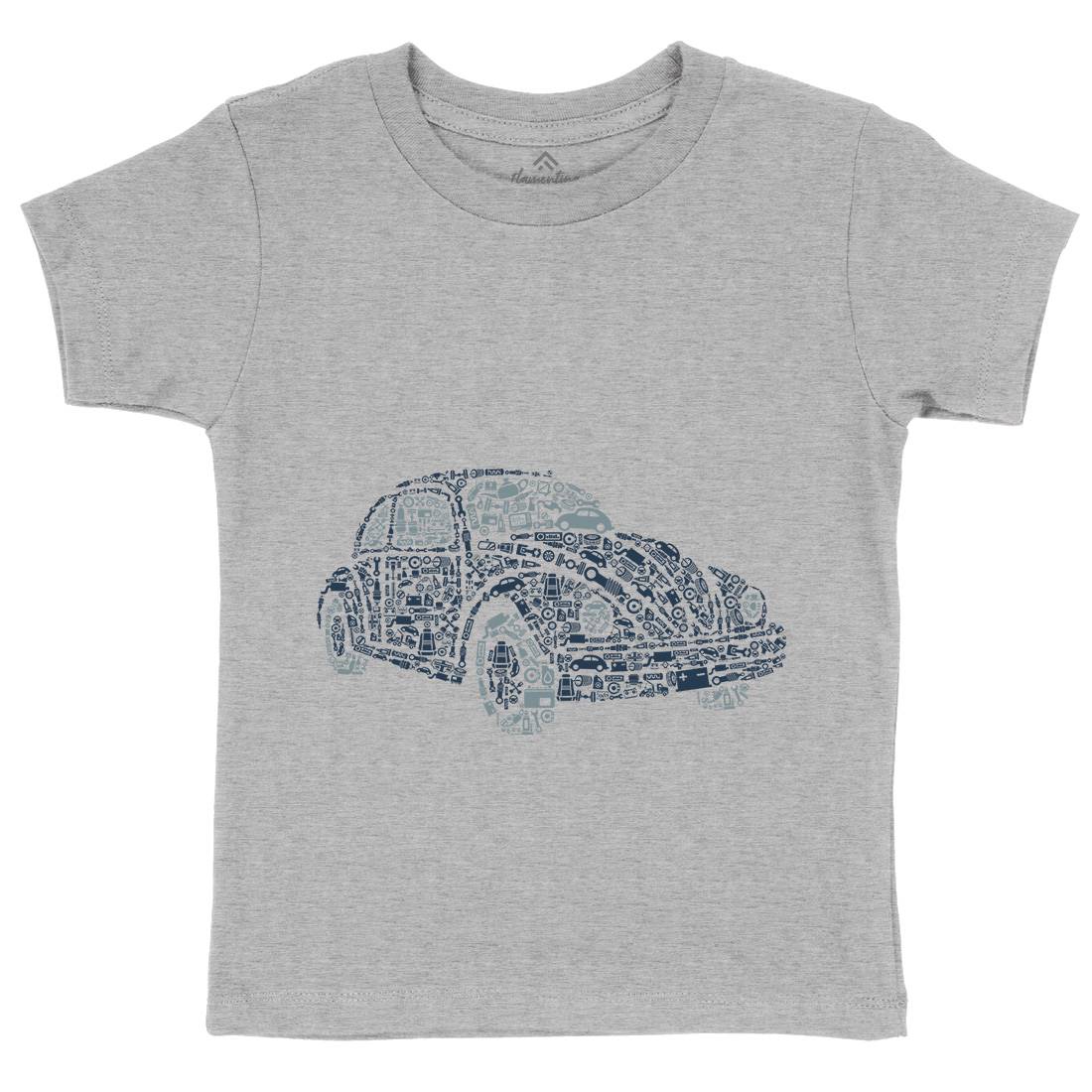 Beetle Kids Organic Crew Neck T-Shirt Cars B009