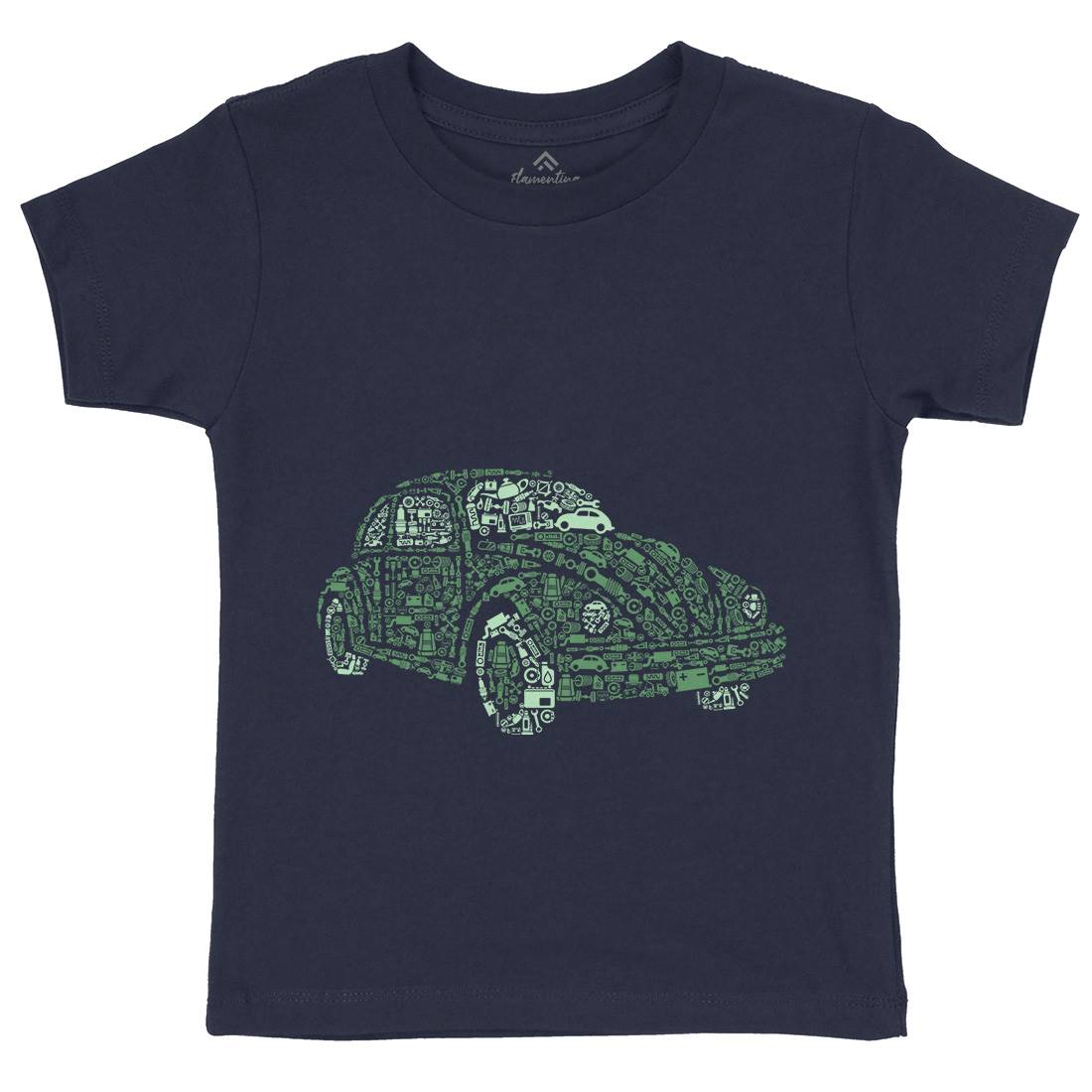 Beetle Kids Organic Crew Neck T-Shirt Cars B009