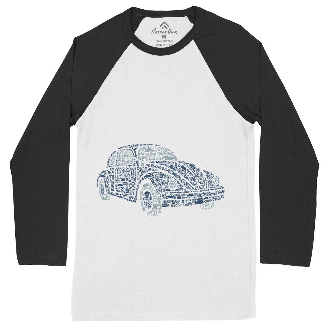 Beetle Mens Long Sleeve Baseball T-Shirt Cars B009