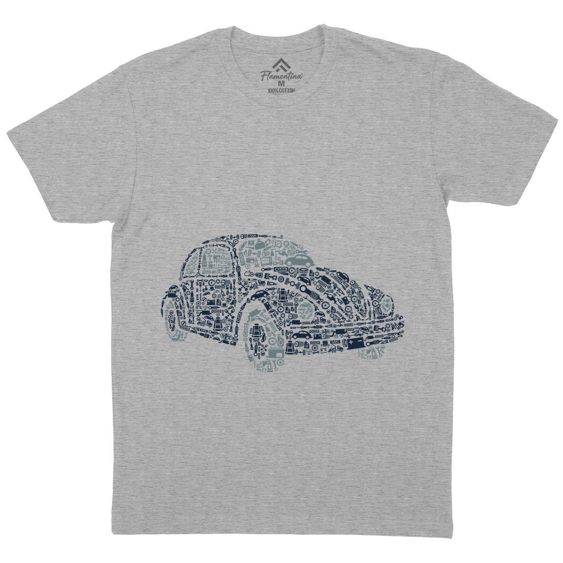 Beetle Mens Organic Crew Neck T-Shirt Cars B009