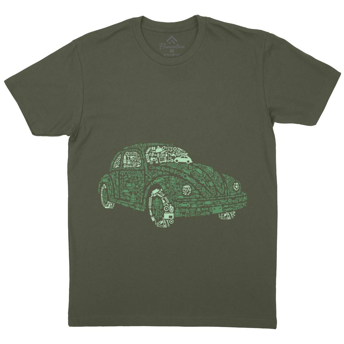 Beetle Mens Organic Crew Neck T-Shirt Cars B009