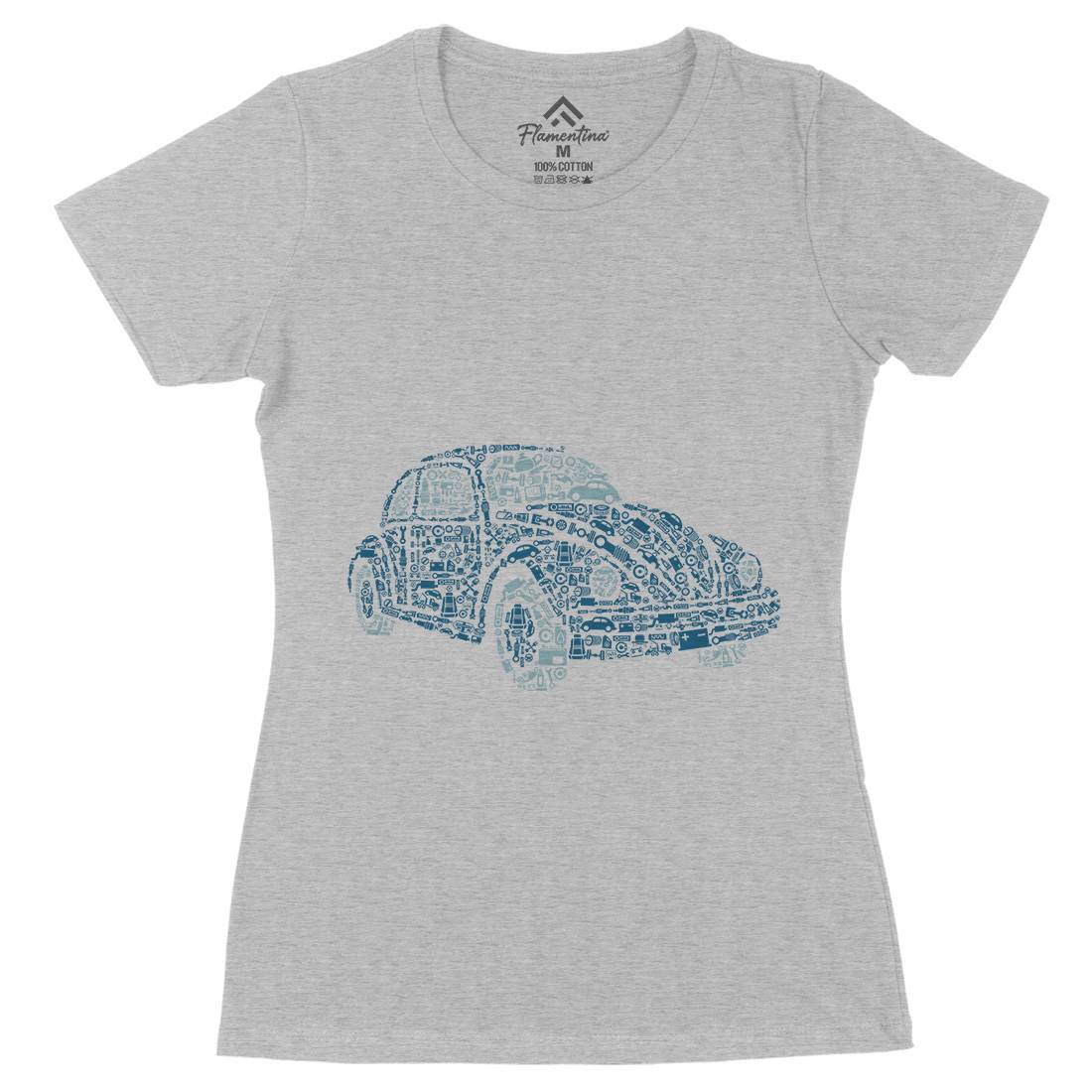 Beetle Womens Organic Crew Neck T-Shirt Cars B009