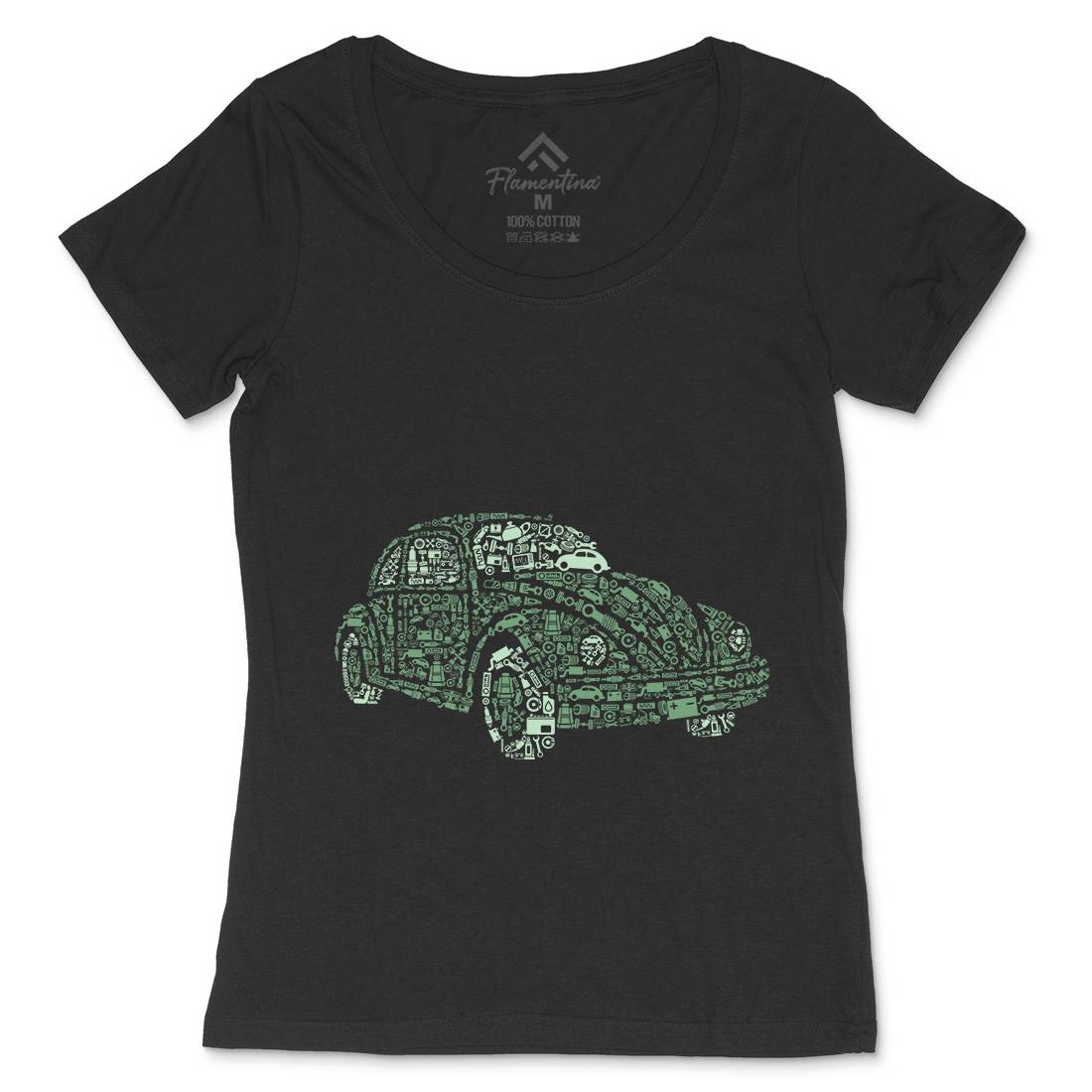 Beetle Womens Scoop Neck T-Shirt Cars B009