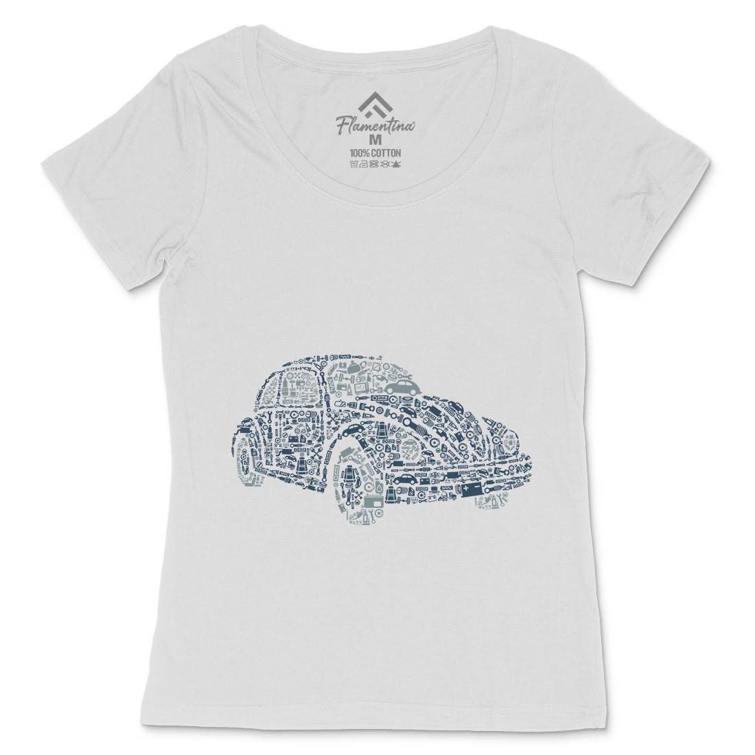 Beetle Womens Scoop Neck T-Shirt Cars B009