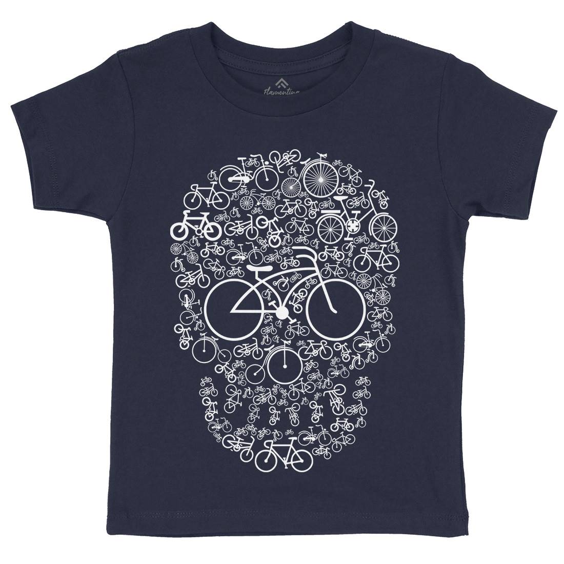 Bicycle Skull Kids Crew Neck T-Shirt Bikes B010