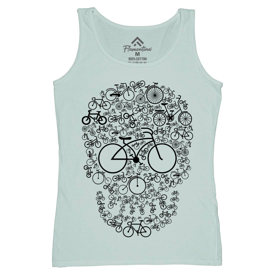 Bicycle Skull Womens Organic Tank Top Vest Bikes B010