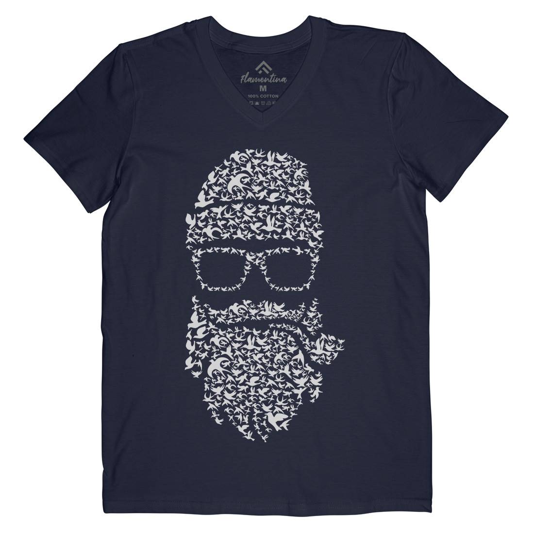 Birds Beard Mens V-Neck T-Shirt Barber B011