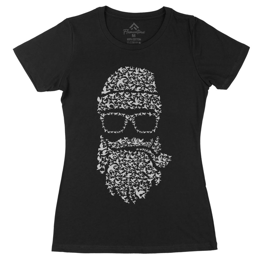Birds Beard Womens Organic Crew Neck T-Shirt Barber B011