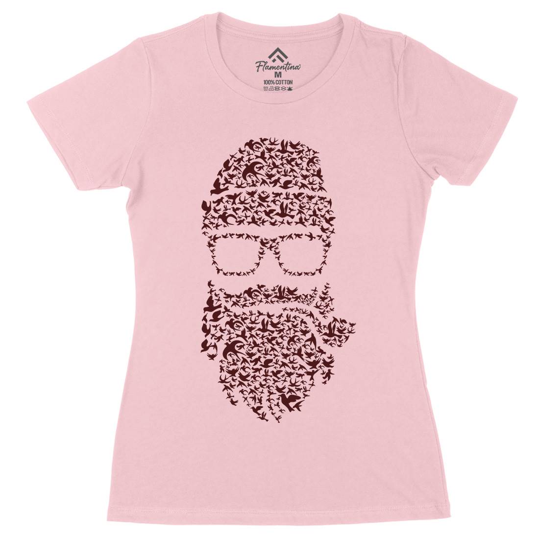 Birds Beard Womens Organic Crew Neck T-Shirt Barber B011