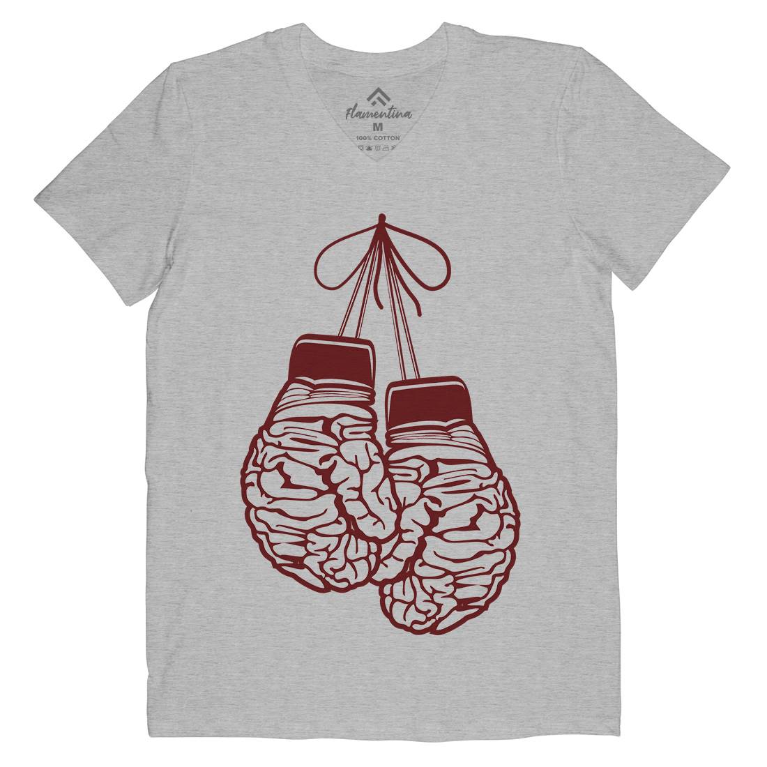 Brain Gloves Mens V-Neck T-Shirt Sport B012