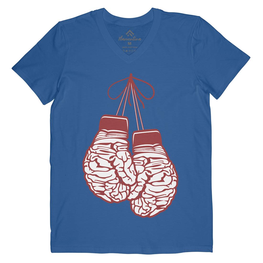 Brain Gloves Mens V-Neck T-Shirt Sport B012