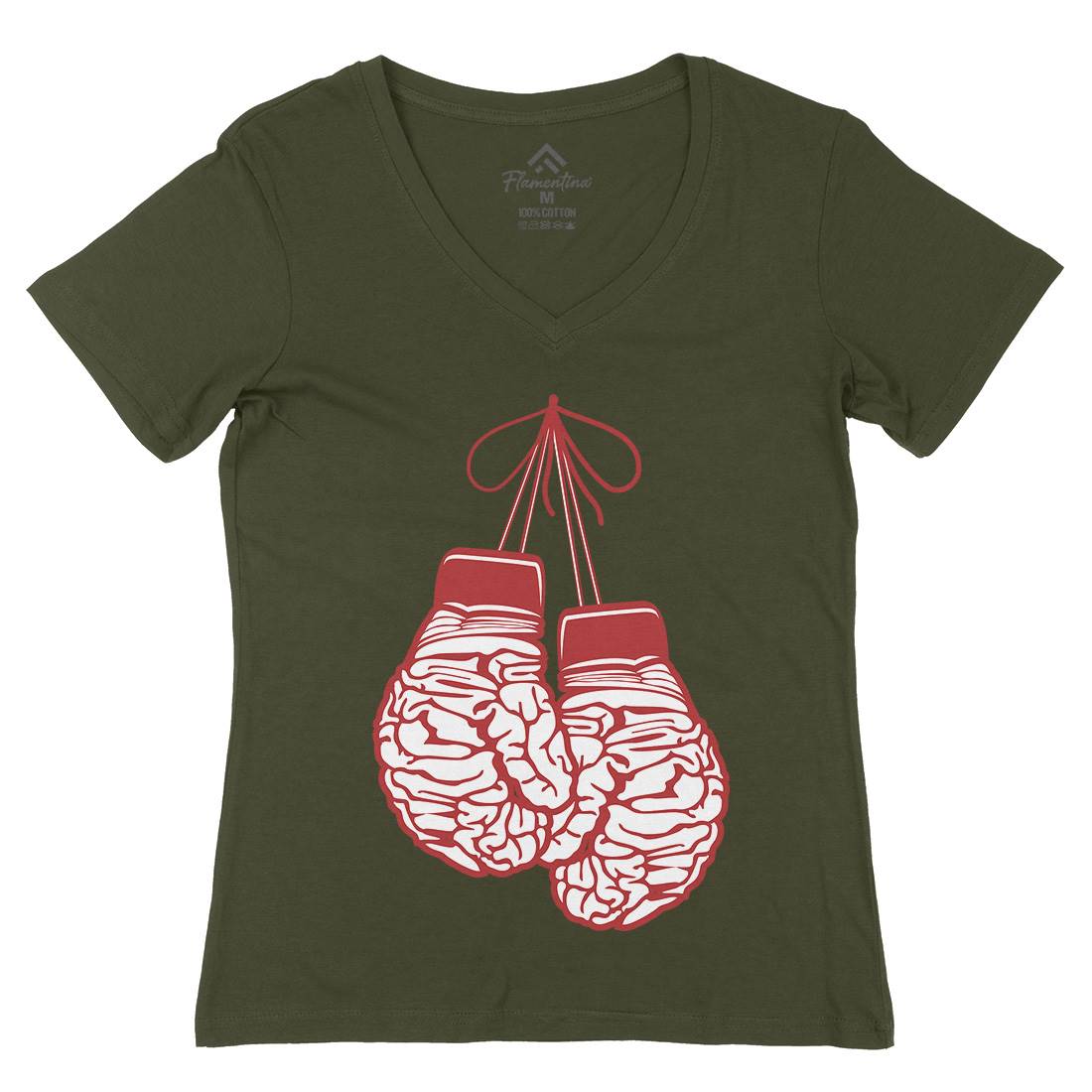 Brain Gloves Womens Organic V-Neck T-Shirt Sport B012