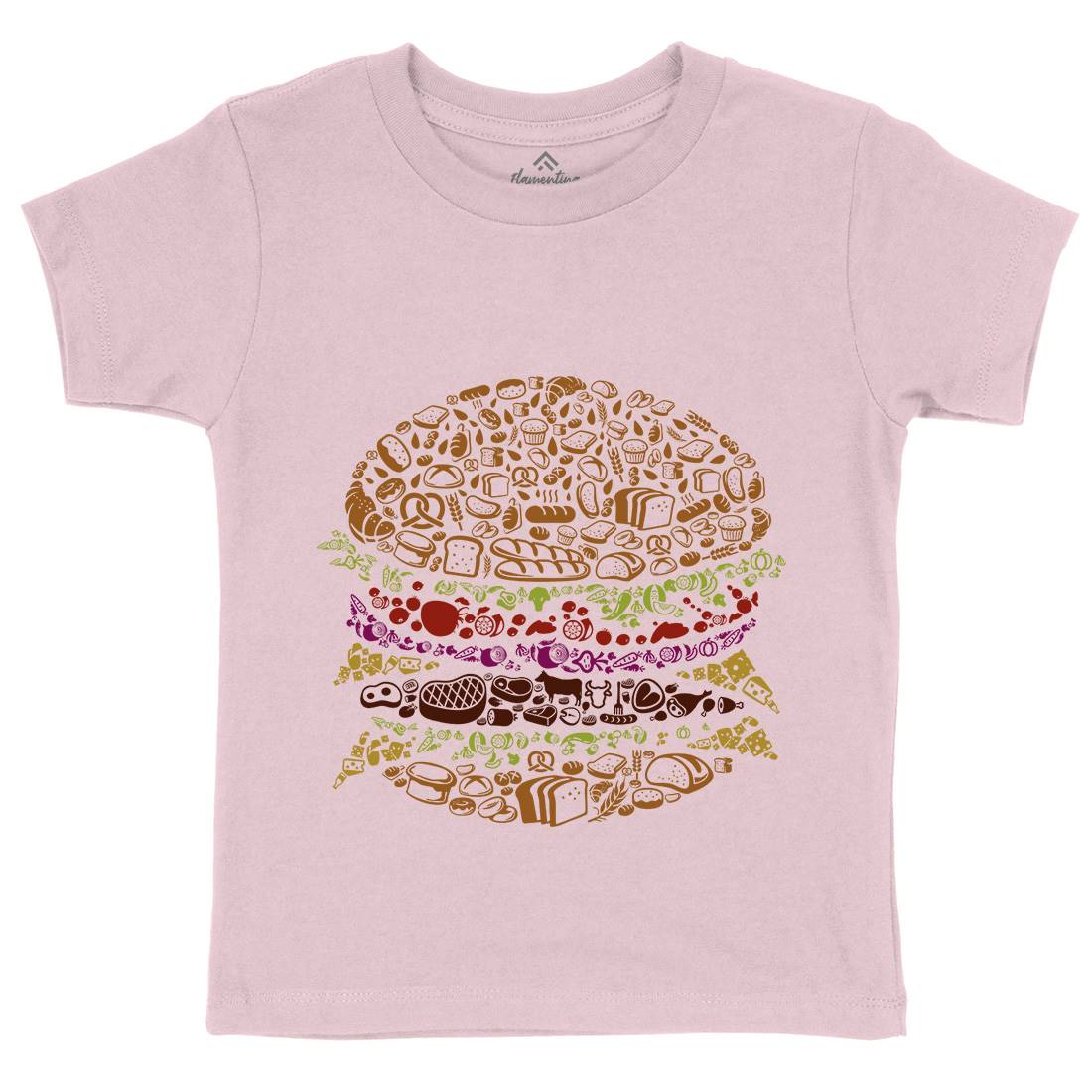 Burger Kids Crew Neck T-Shirt Food B014