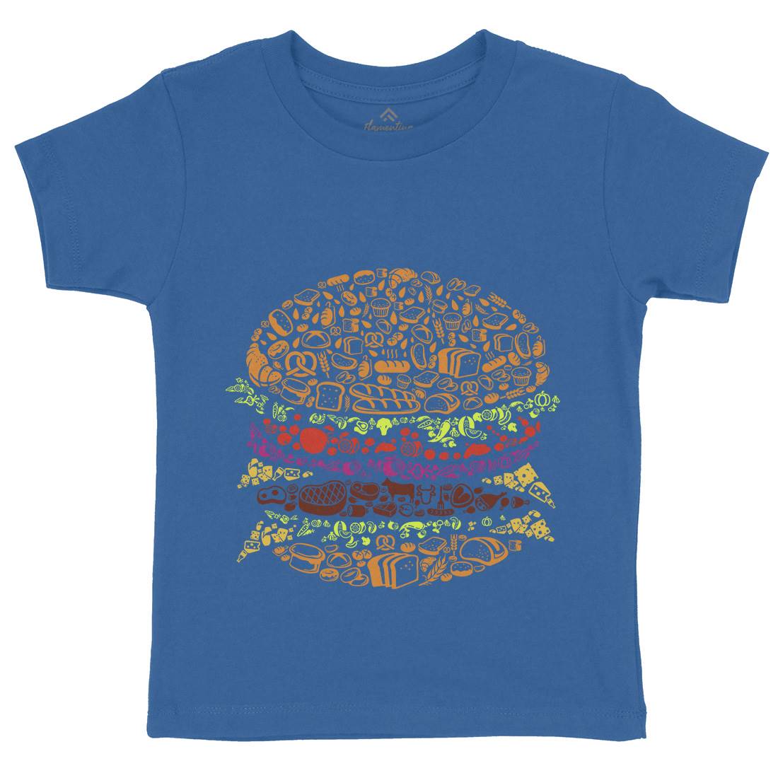 Burger Kids Crew Neck T-Shirt Food B014