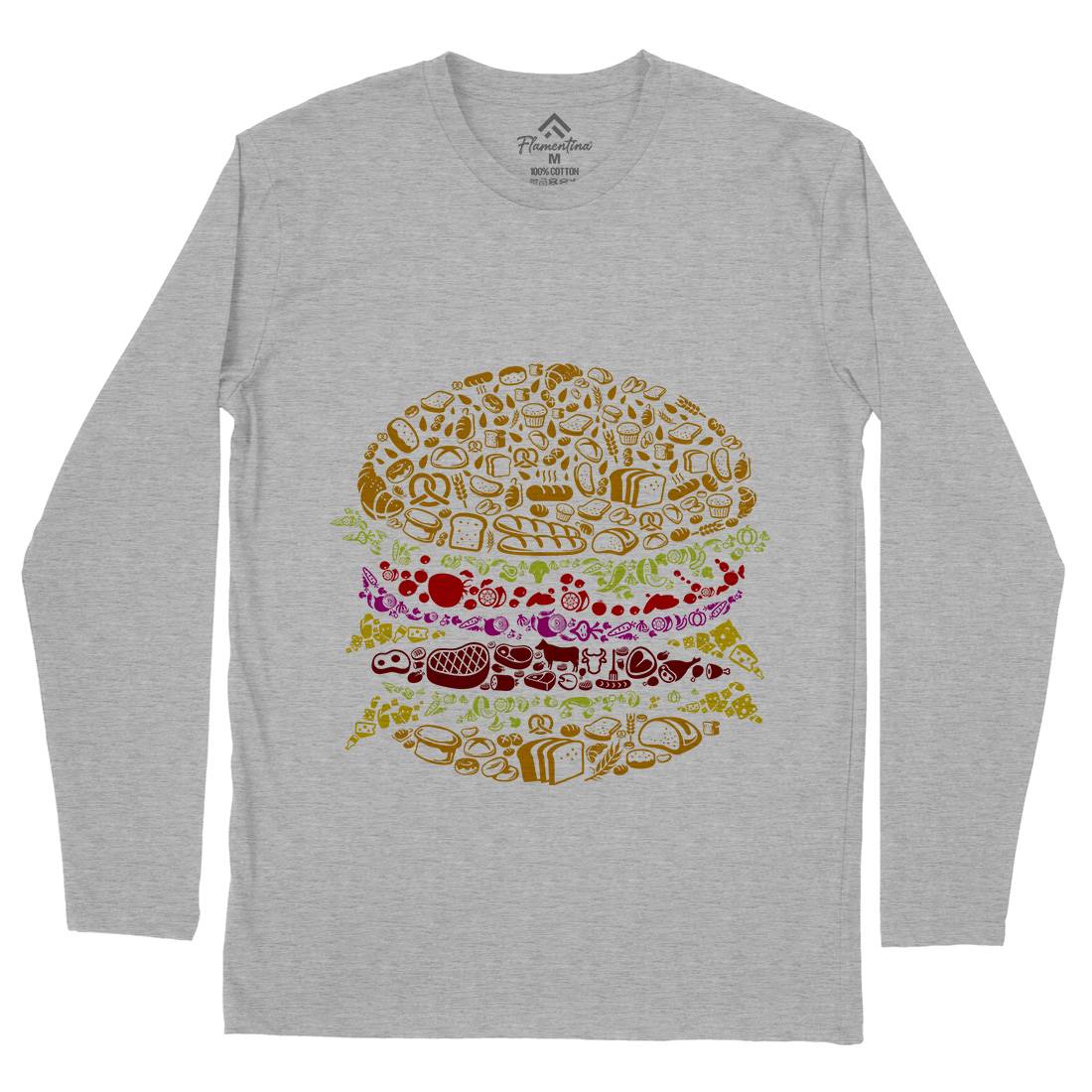 Burger Mens Long Sleeve T-Shirt Food B014