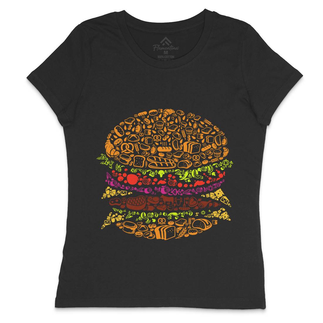 Burger Womens Crew Neck T-Shirt Food B014