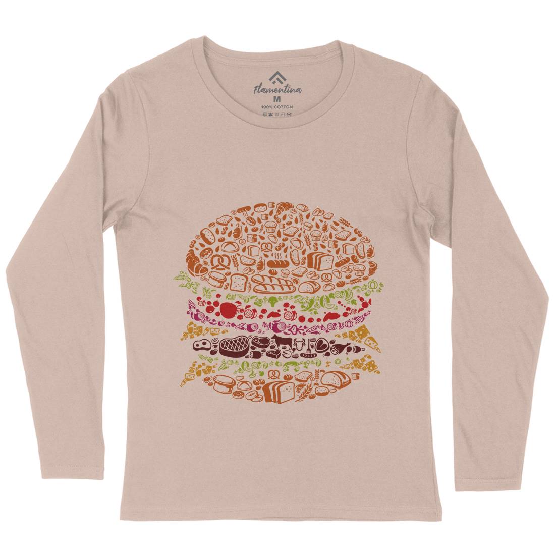 Burger Womens Long Sleeve T-Shirt Food B014
