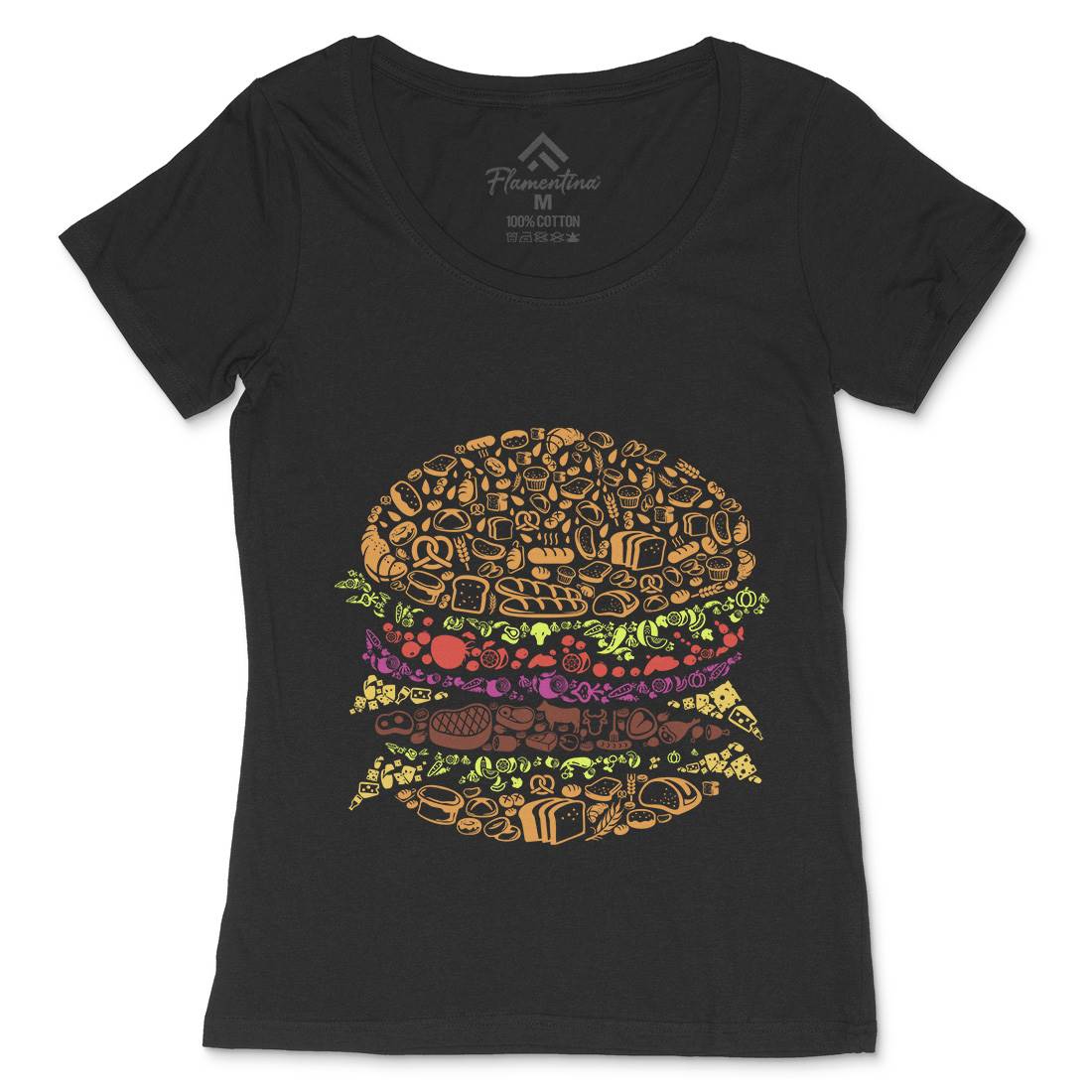 Burger Womens Scoop Neck T-Shirt Food B014
