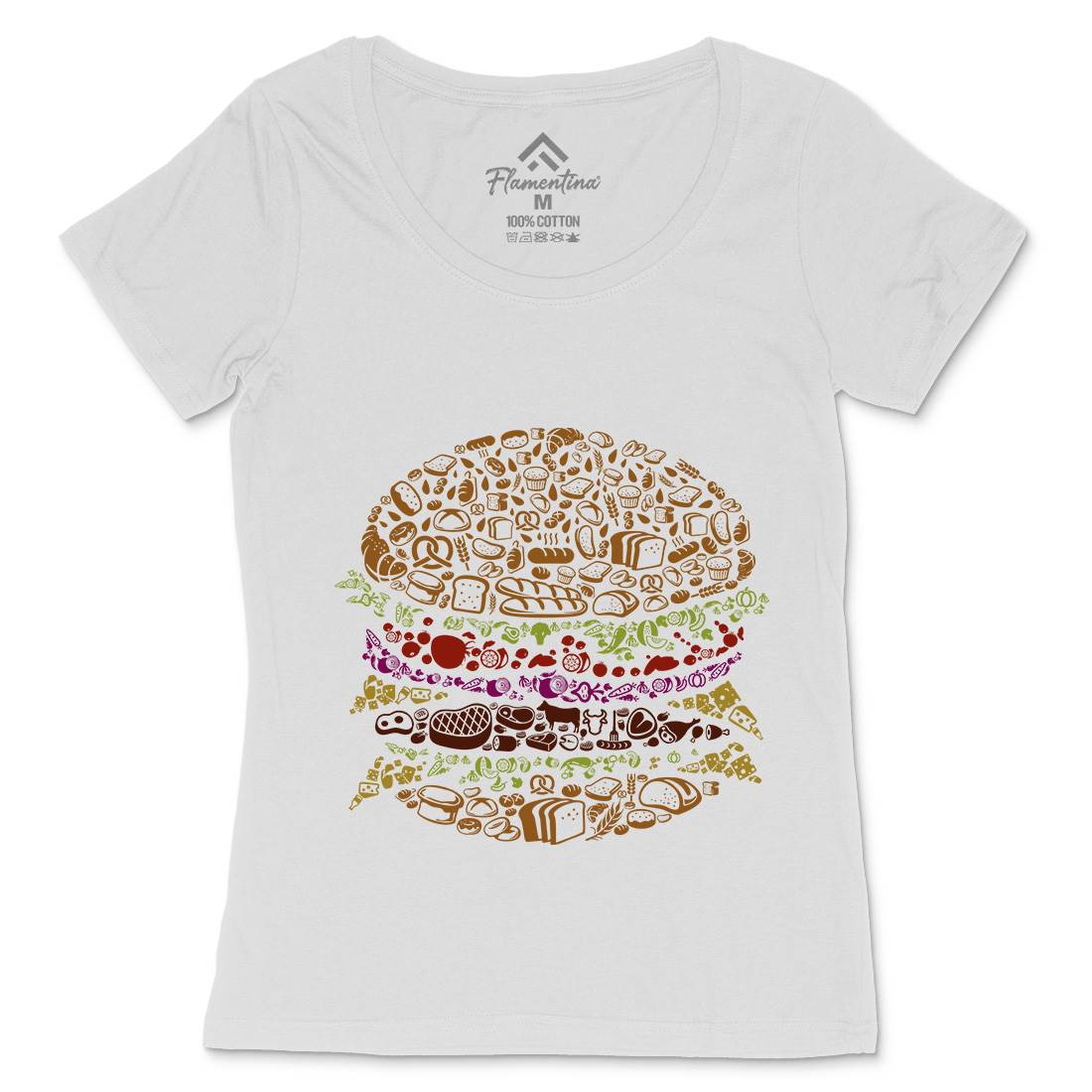 Burger Womens Scoop Neck T-Shirt Food B014