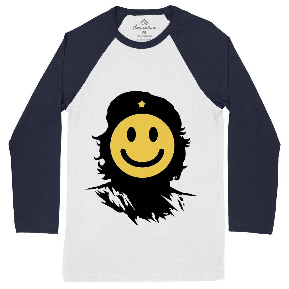 Smile Mens Long Sleeve Baseball T-Shirt Retro B016