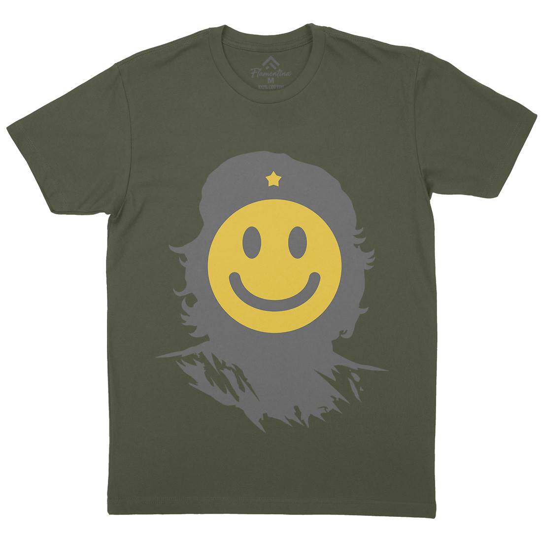 Smile Mens Organic Crew Neck T-Shirt Retro B016