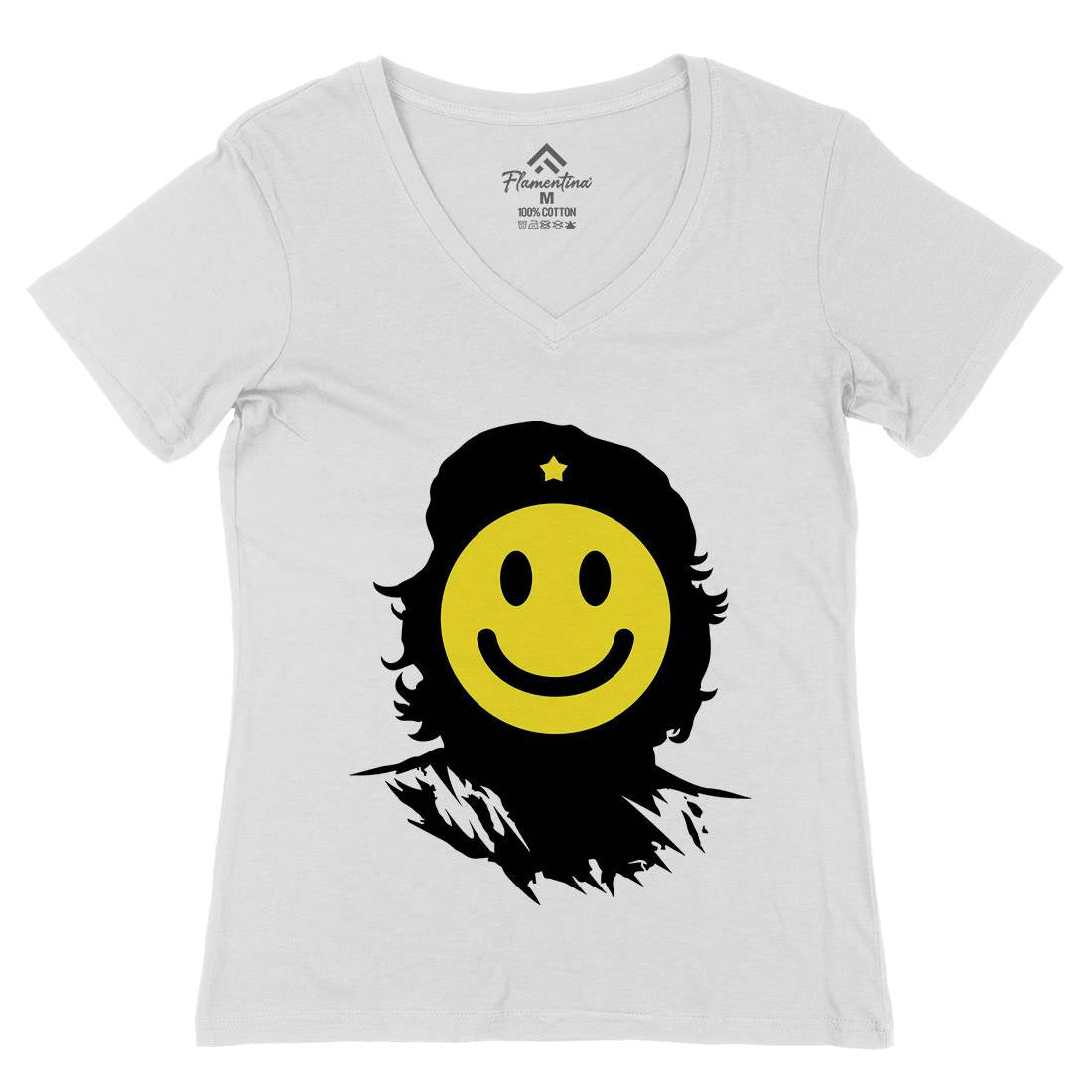 Smile Womens Organic V-Neck T-Shirt Retro B016