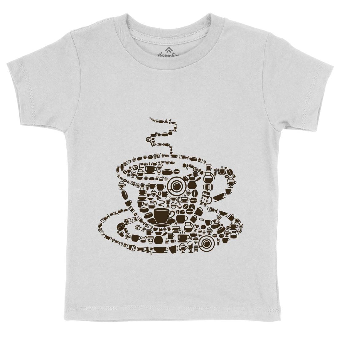 Coffee Kids Crew Neck T-Shirt Drinks B017