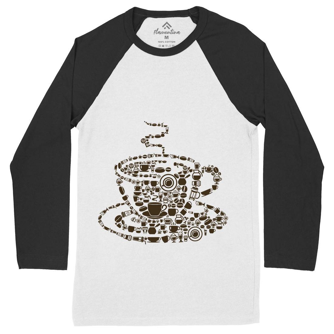 Coffee Mens Long Sleeve Baseball T-Shirt Drinks B017