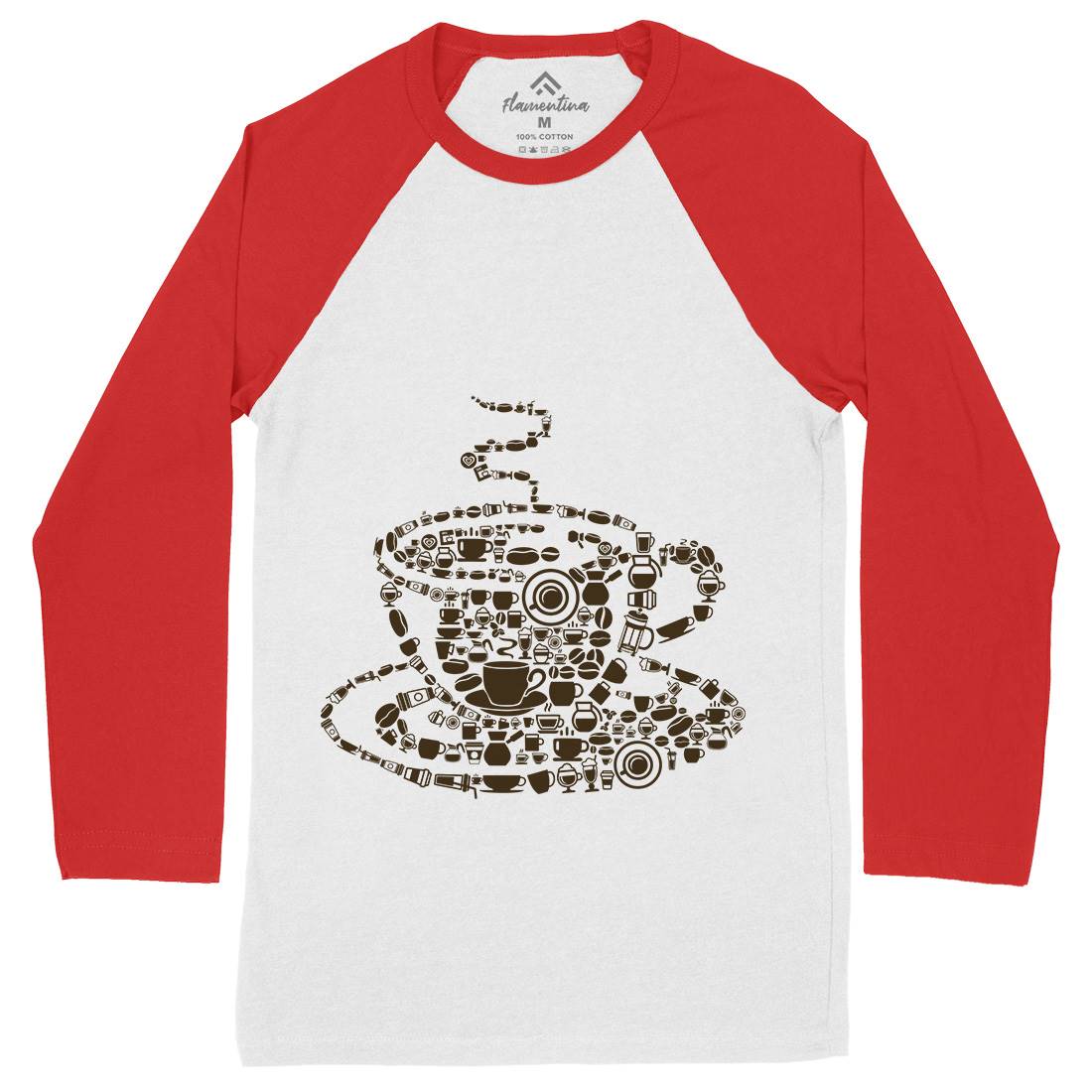 Coffee Mens Long Sleeve Baseball T-Shirt Drinks B017