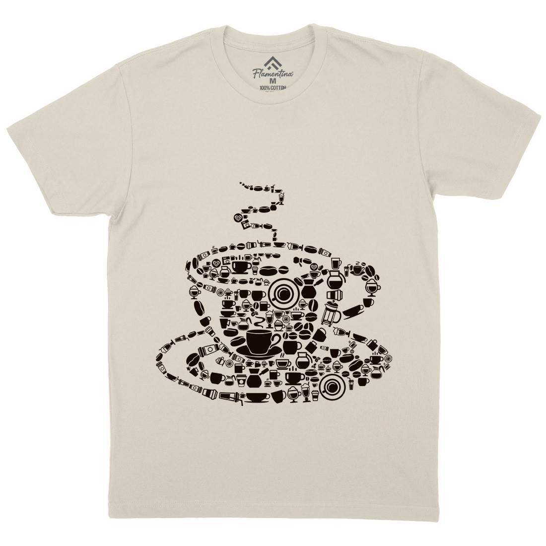 Coffee Mens Organic Crew Neck T-Shirt Drinks B017