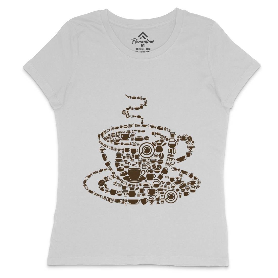 Coffee Womens Crew Neck T-Shirt Drinks B017