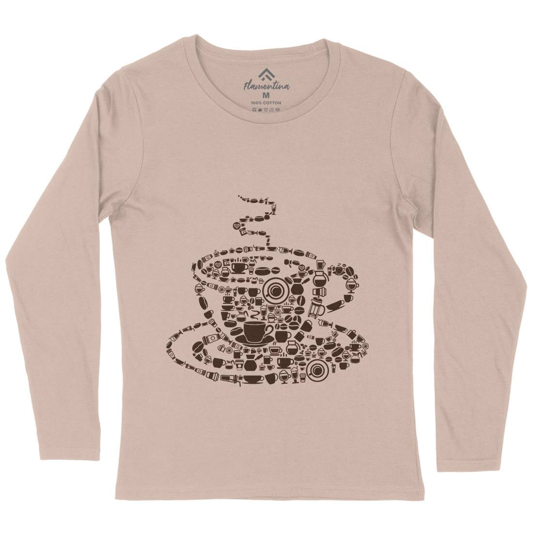 Coffee Womens Long Sleeve T-Shirt Drinks B017