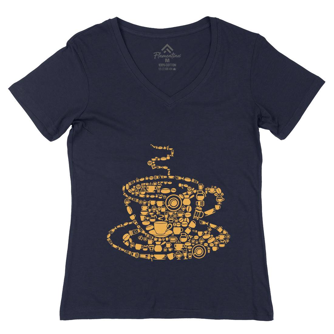 Coffee Womens Organic V-Neck T-Shirt Drinks B017