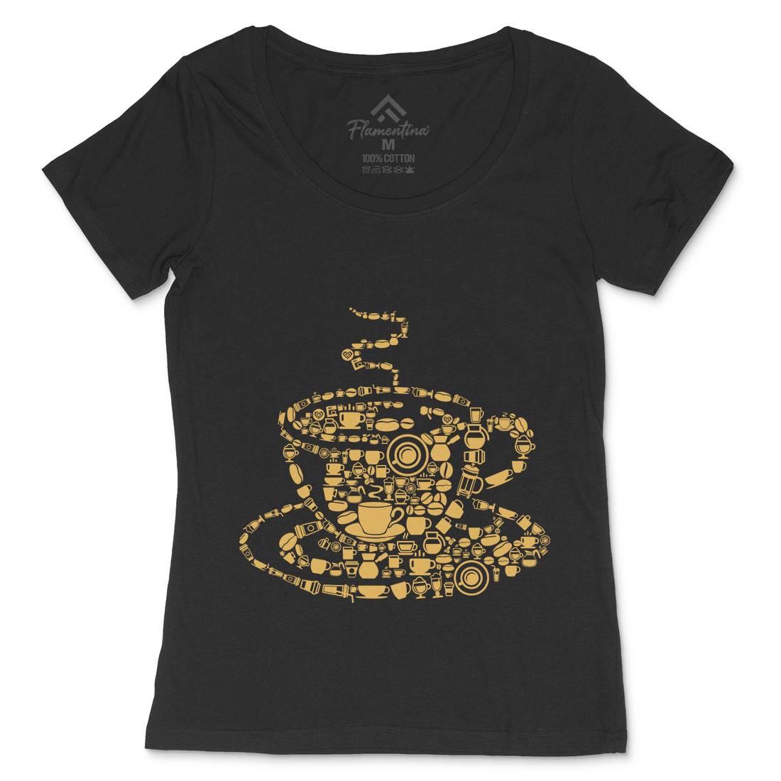 Coffee Womens Scoop Neck T-Shirt Drinks B017