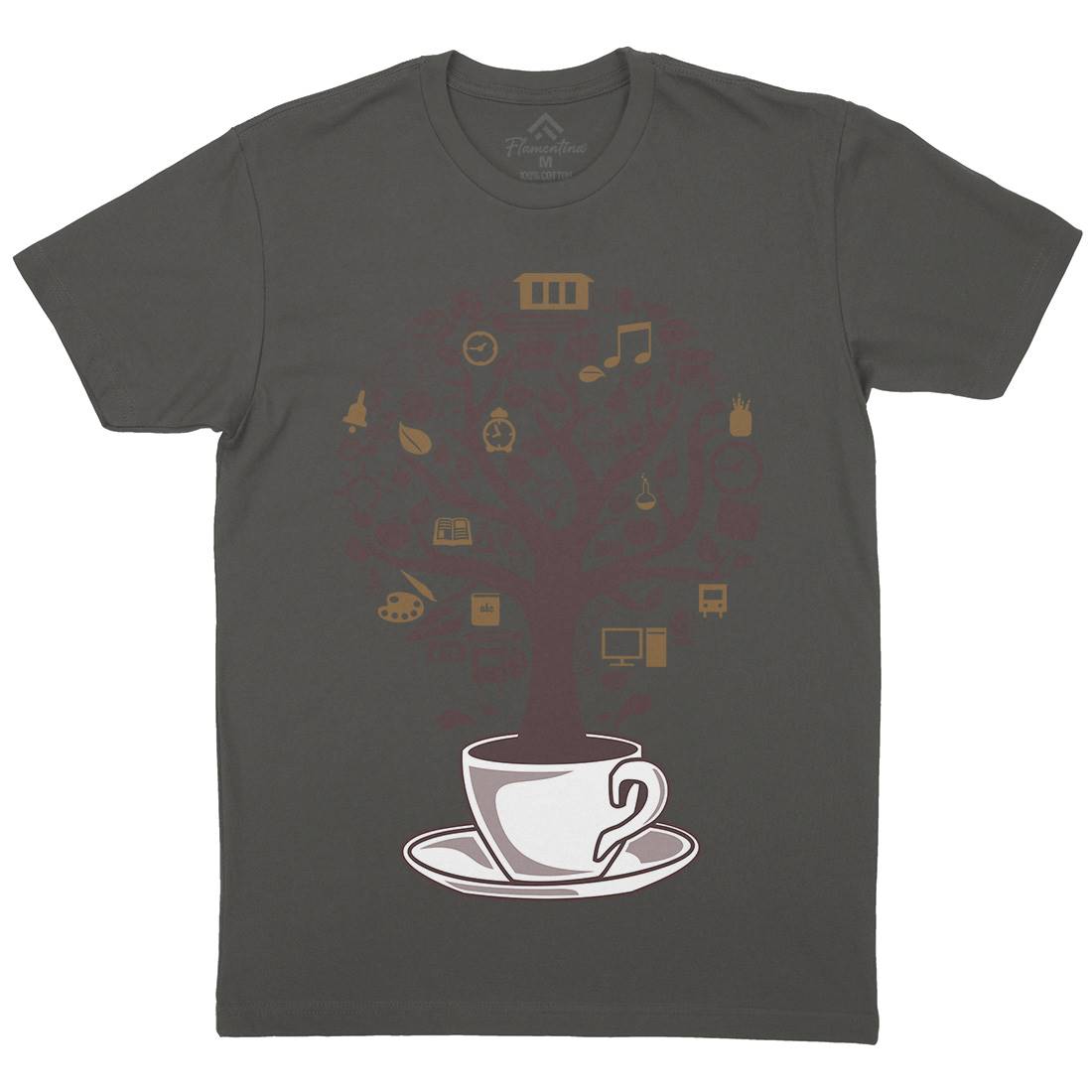 Coffee Tree Mens Crew Neck T-Shirt Drinks B018