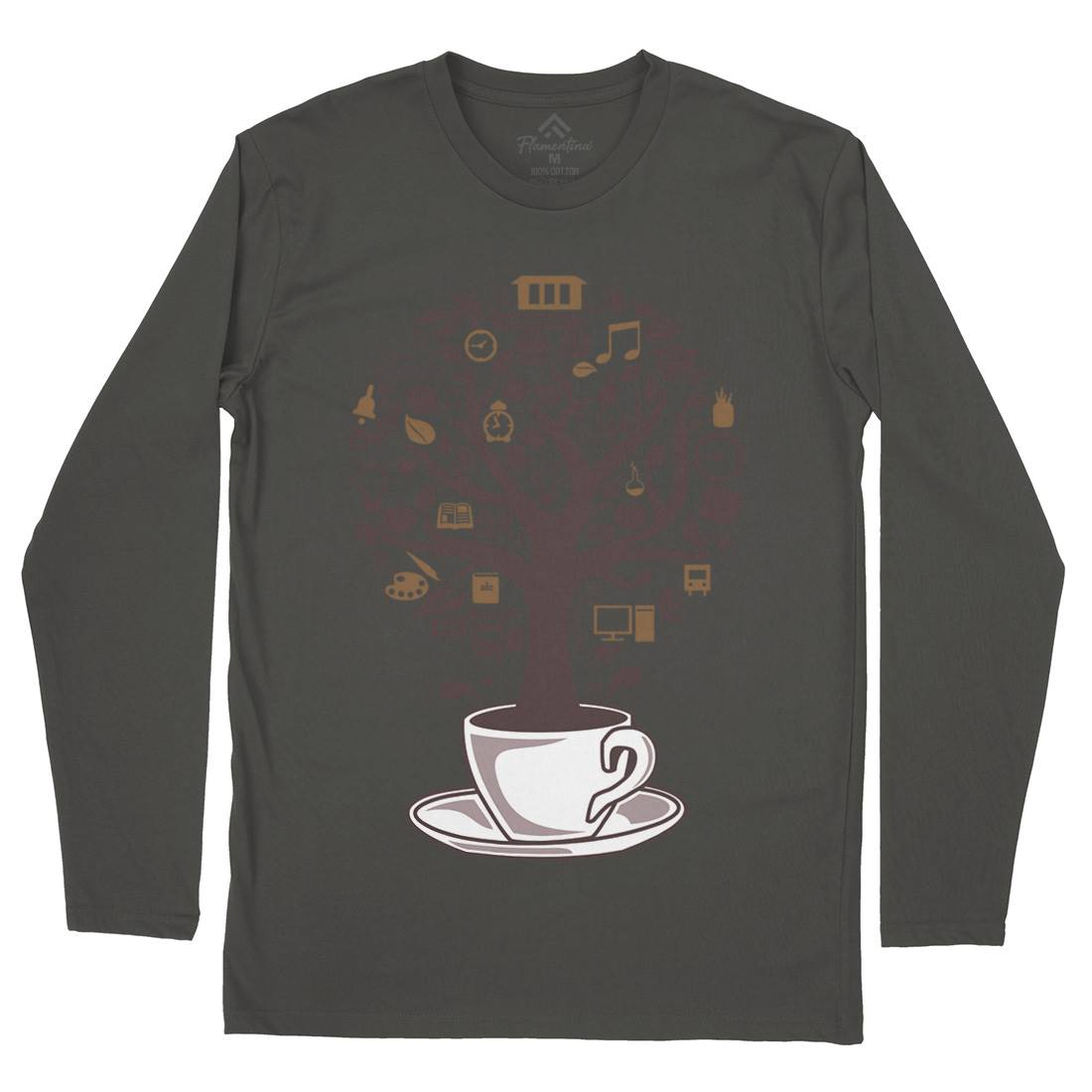 Coffee Tree Mens Long Sleeve T-Shirt Drinks B018