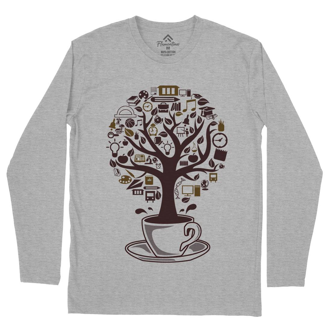 Coffee Tree Mens Long Sleeve T-Shirt Drinks B018