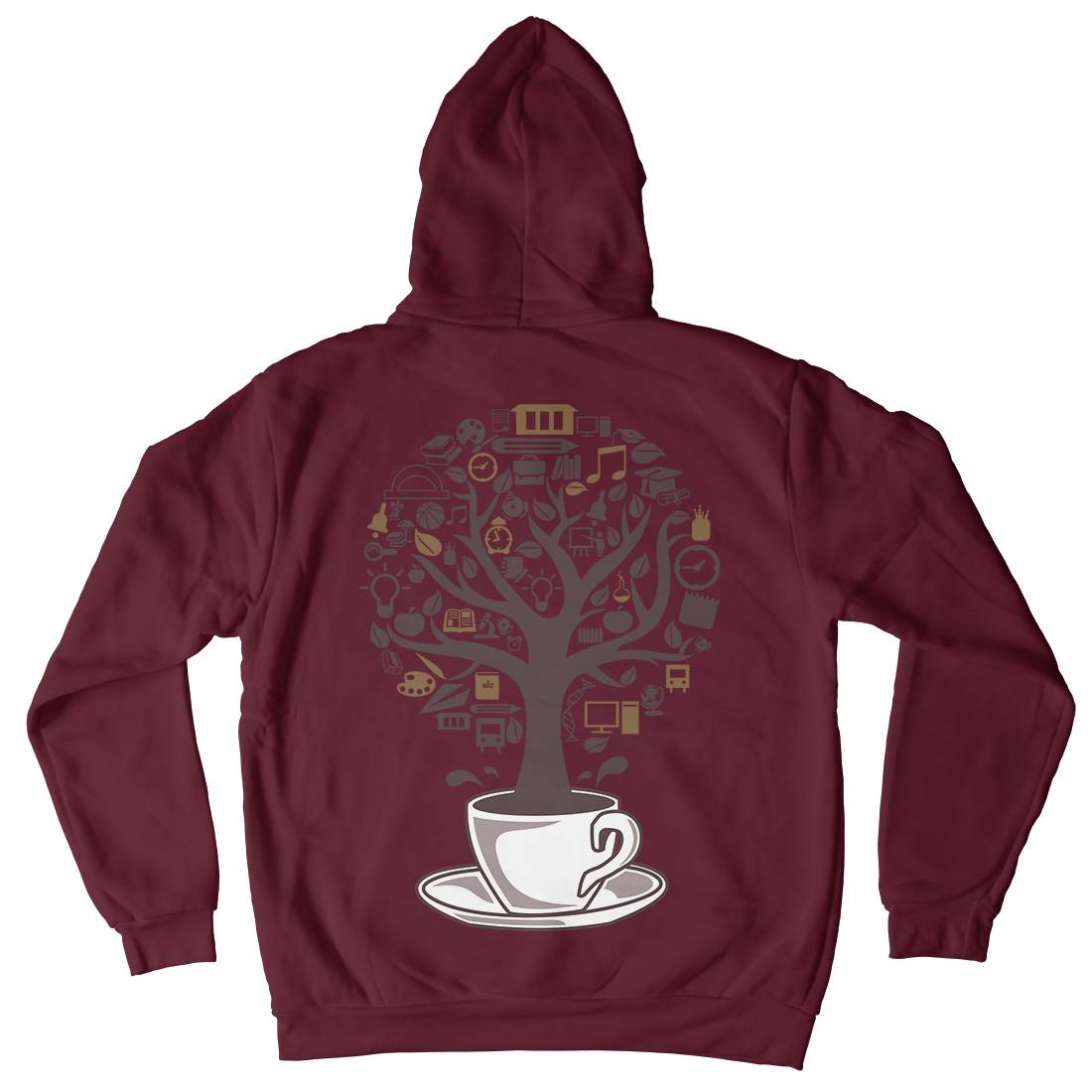 Coffee Tree Mens Hoodie With Pocket Drinks B018